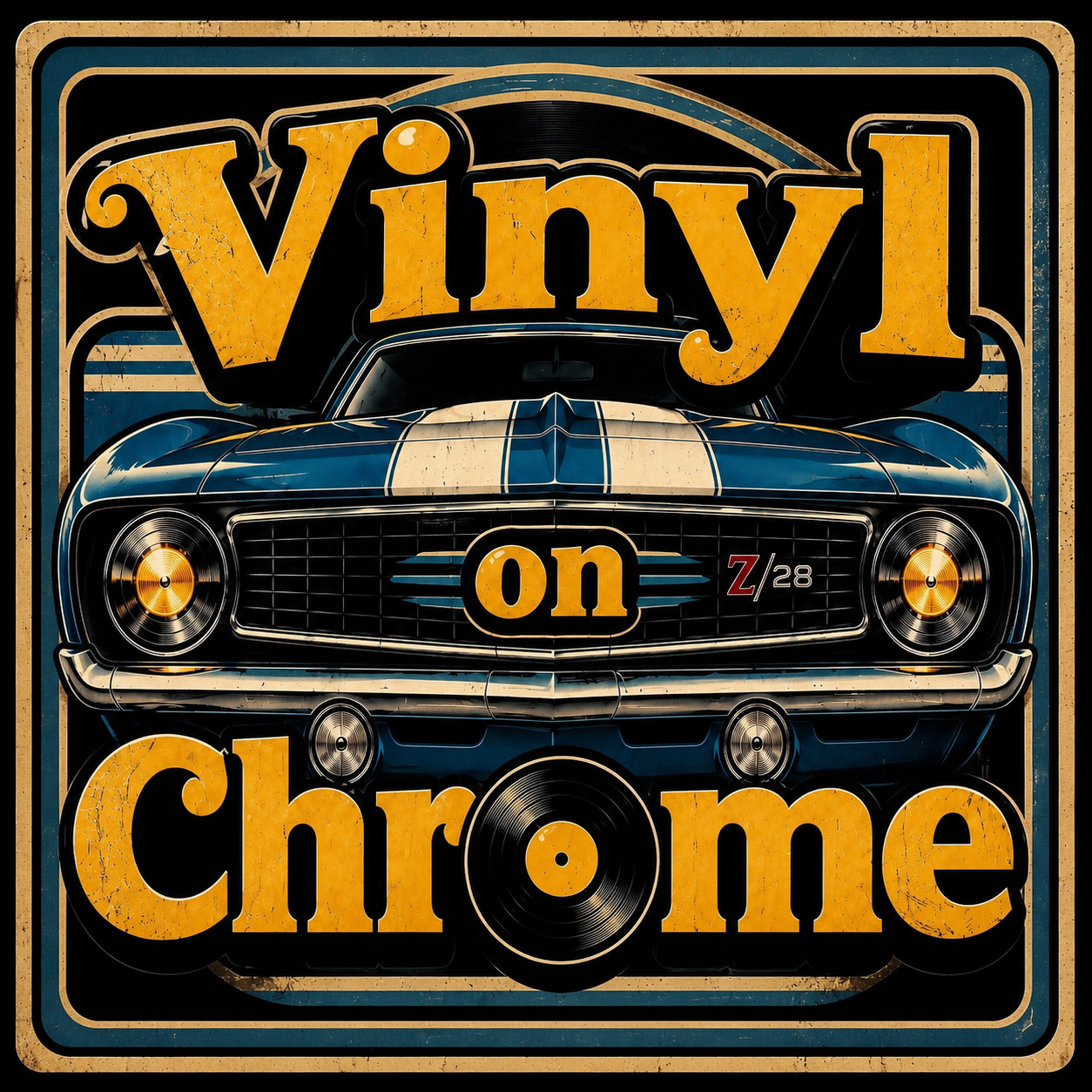 Vinyl on Chrome logo